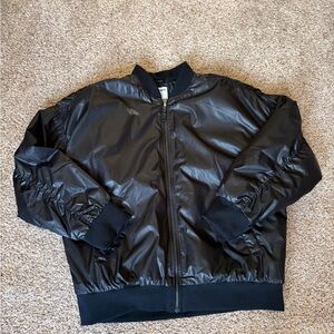 Old Navy Shiny Black Bomber Jacket